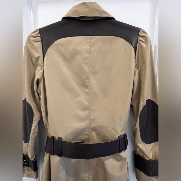 Rudsak - beige colour, light trench coat with dark brown leather trim. - Picture 5 of 9